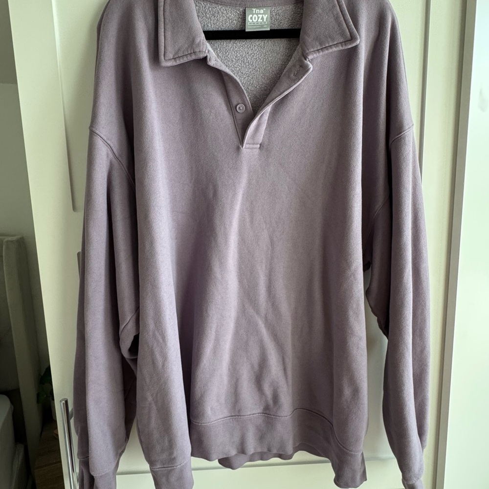 TNA Cozy Sweatfleece 3/4 Button Sweatshirt